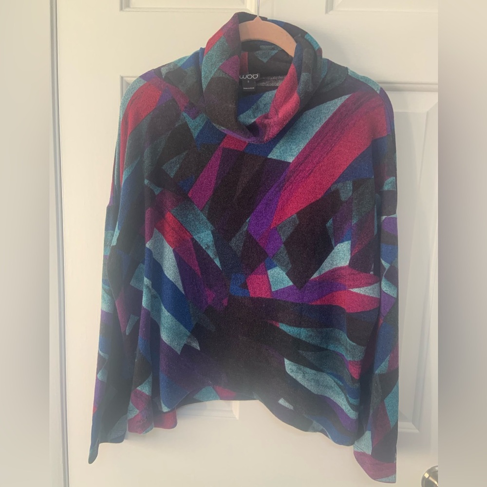 CLARA SUNWOO Multicolor Abstract Cowl Neck Sweater